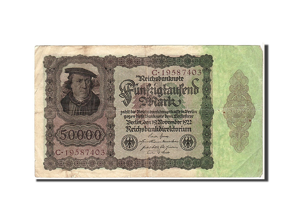 Billet, Allemagne, 50,000 Mark, 1922, TB