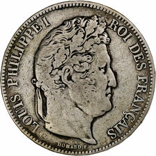 Coin, France, Louis-Philippe, 5 Francs, 1833, Rouen, VF(20-25), Silver