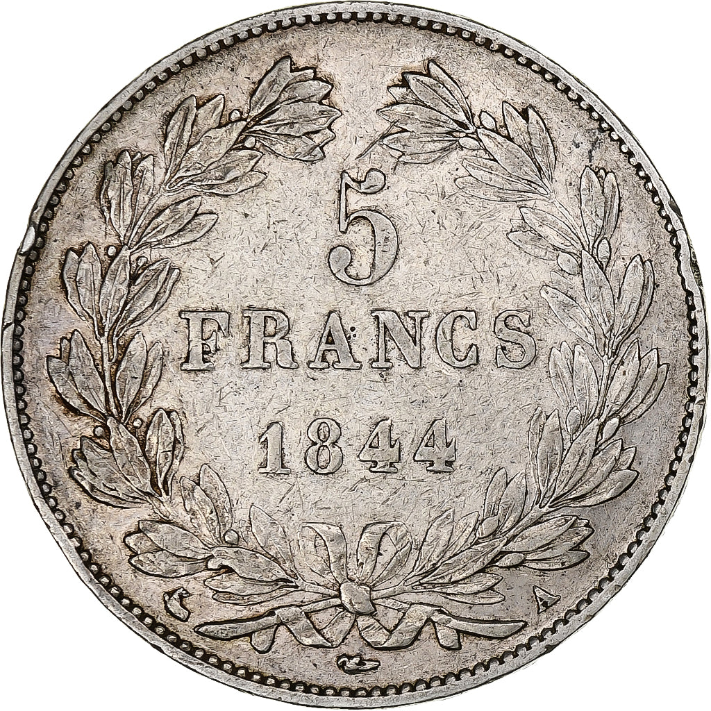 France, 5 Francs, Louis-Philippe, 1844, Paris, Silver, AU(50-53), Gadoury:678a