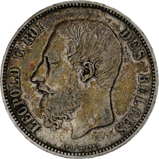 Coin, Belgium, Leopold II, 5 Francs, 5 Frank, 1867, VF(30-35), Silver, KM:24