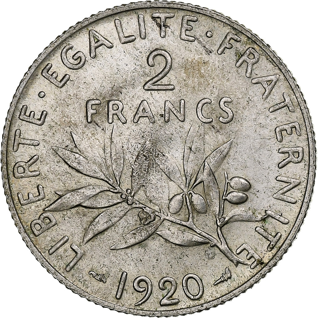 Francia, 2 Francs, Semeuse, 1920, Paris, Argento, SPL, Gadoury:532, KM:845.1