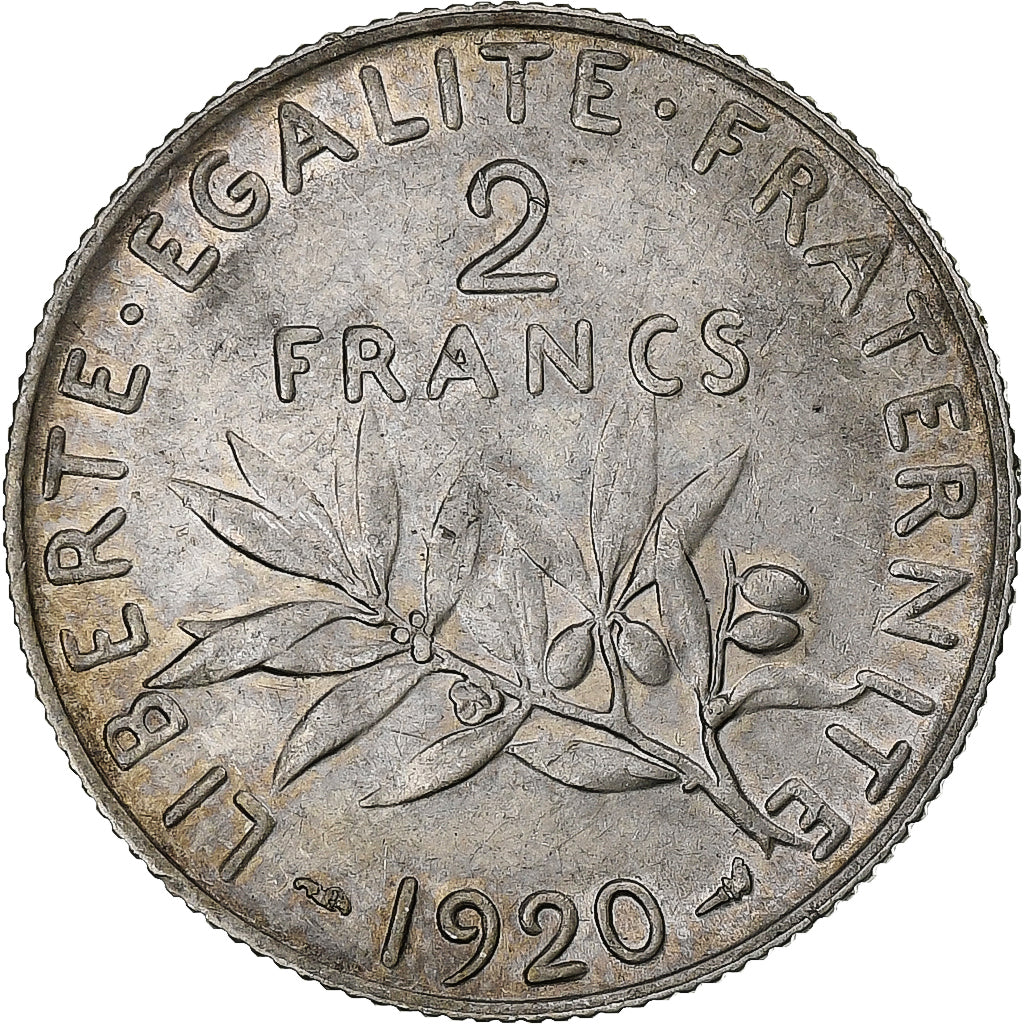 Francia, 2 Francs, Semeuse, 1920, Paris, Argento, SPL, Gadoury:532, KM:845.1