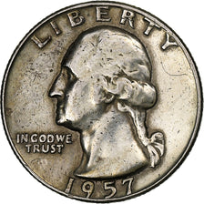 United States, Quarter, Washington Quarter, 1957, U.S. Mint, Silver, EF(40-45)