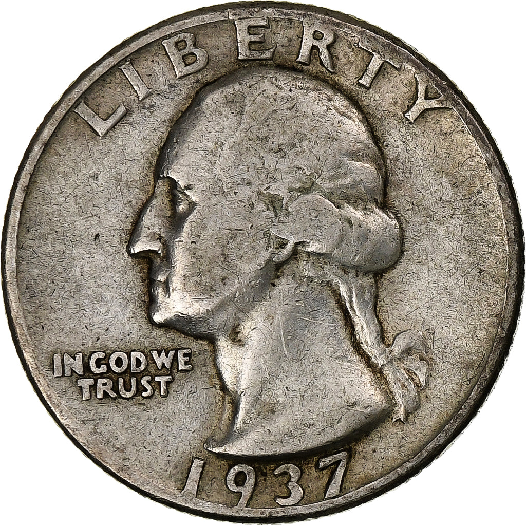 United States, Quarter, Washington Quarter, 1937, U.S. Mint, Silver, VF(20-25)