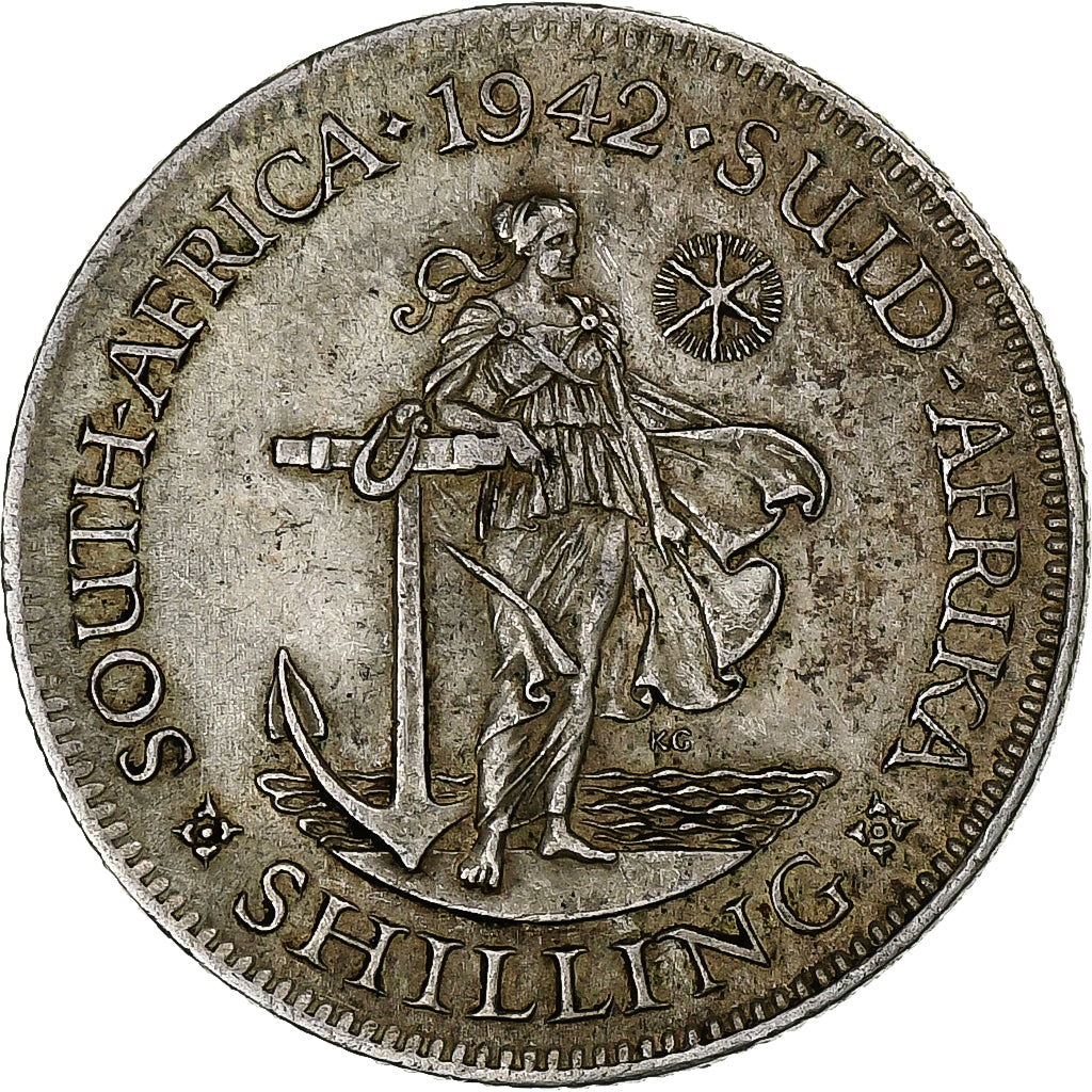 South Africa, George VI, Shilling, 1942, Silver, VF(30-35), KM:28