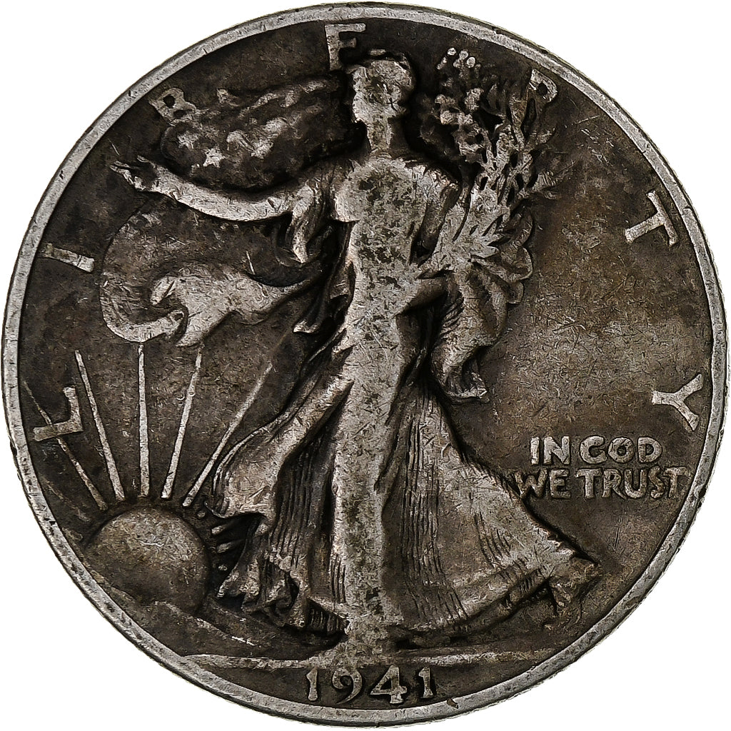 United States, Half Dollar, Walking Liberty, 1941, Denver, Silver, VF(20-25)