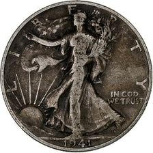 États-Unis, Half Dollar, Walking Liberty, 1941, Denver, Argent, TB, KM:142