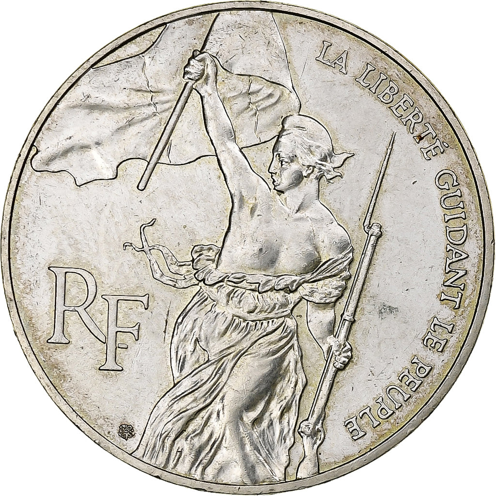 France, 100 Francs, Liberté guidant le peuple, 1993, Silver, AU(55-58)