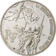 France, 100 Francs, Liberté guidant le peuple, 1993, Silver, AU(55-58)