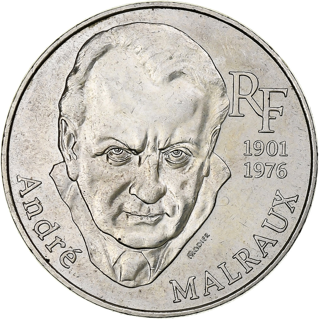 Francia, 100 Francs, André Malraux, 1997, Plata, EBC+, Gadoury:954, KM:1188