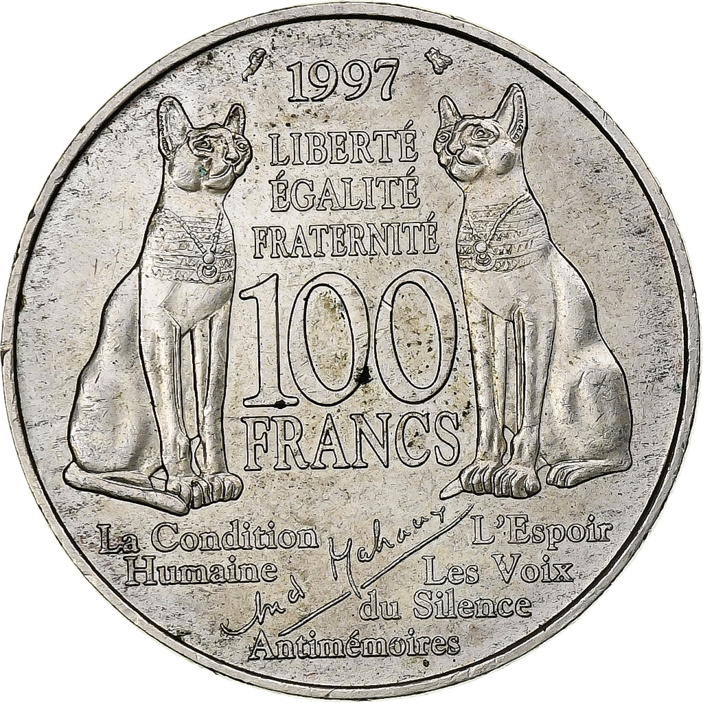 Francia, 100 Francs, André Malraux, 1997, Plata, EBC+, Gadoury:954, KM:1188
