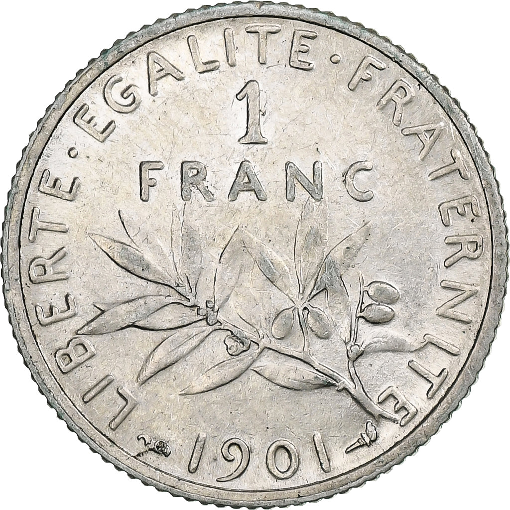 France, Franc, Semeuse, 1901, Paris, Silver, AU(55-58), Gadoury:467