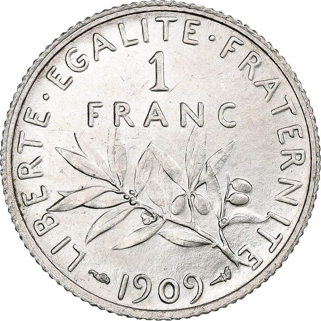 Francia, Franc, Semeuse, 1909, Paris, Argento, SPL, Gadoury:467, KM:844.1