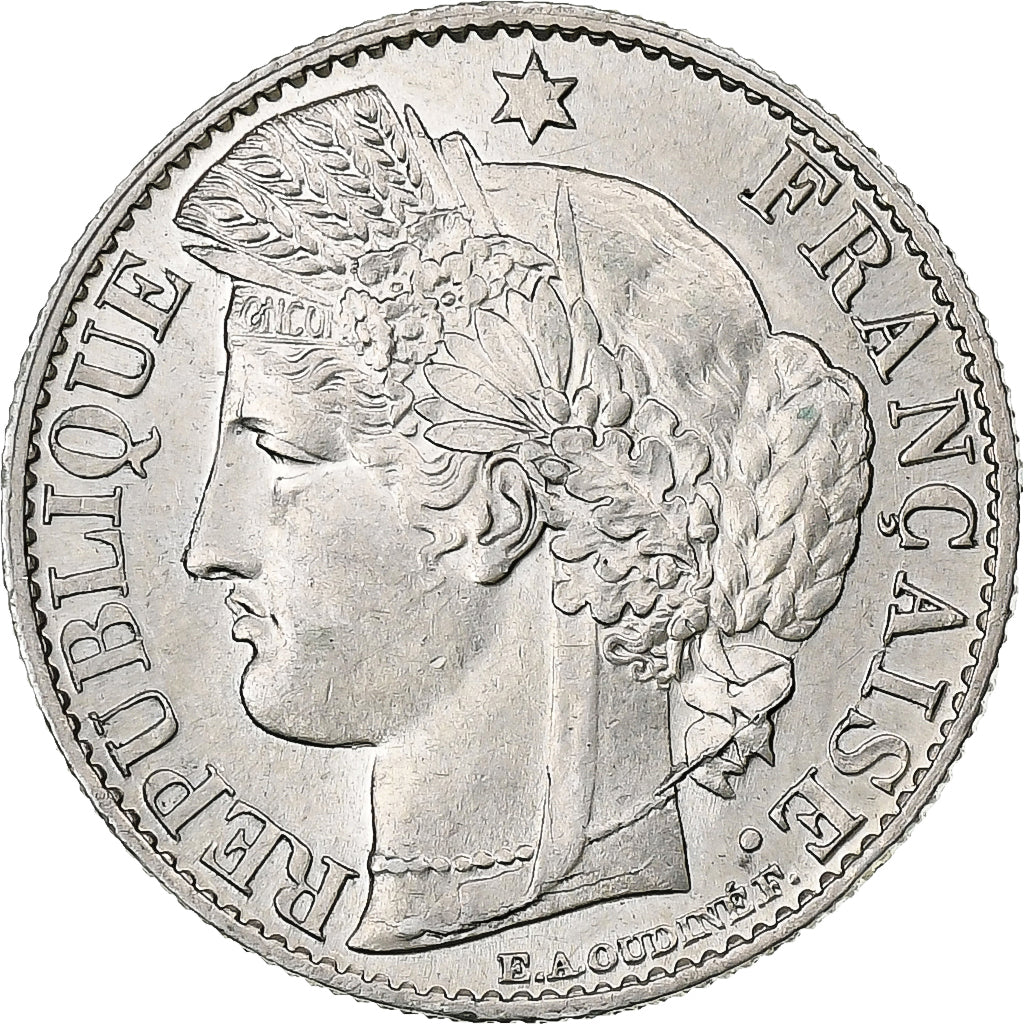 France, 50 Centimes, Cérès, 1895, Paris, Silver, MS(60-62), Gadoury:419a