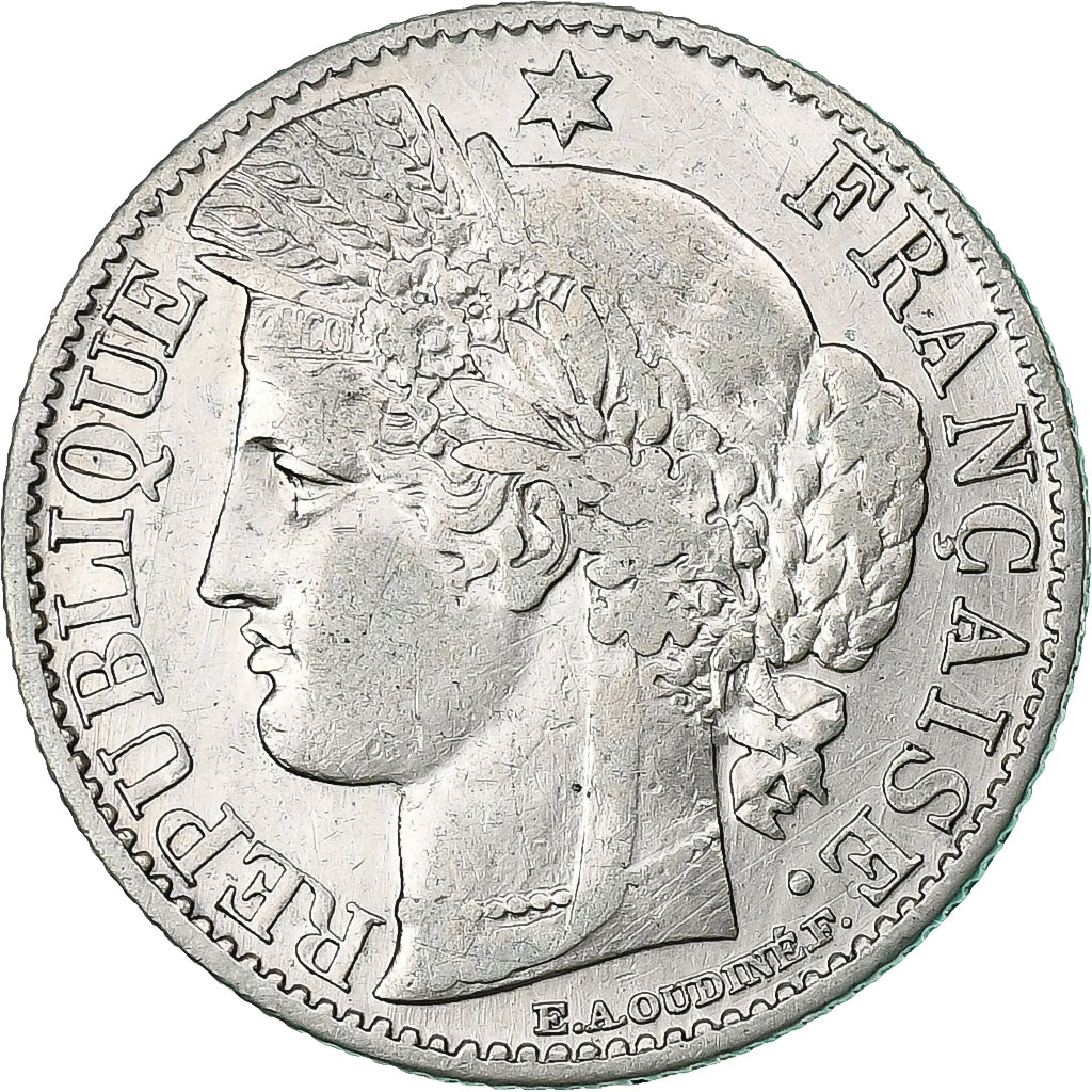 Coin, France, Cérès, 50 Centimes, 1871, Paris, AU(50-53), Silver, KM:834.1