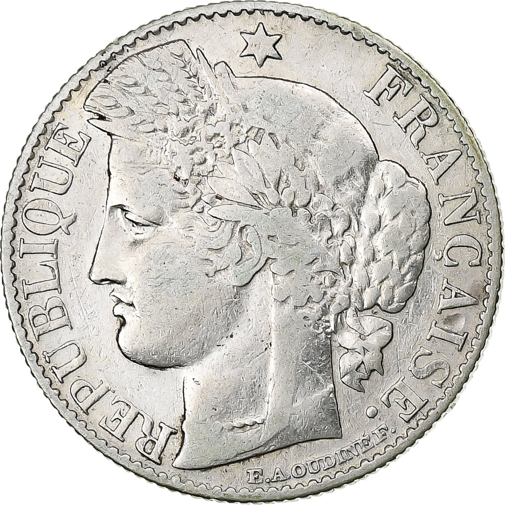 França, 50 Centimes, Cérès, 1887, Paris, Prata, EF(40-45), KM:834.1
