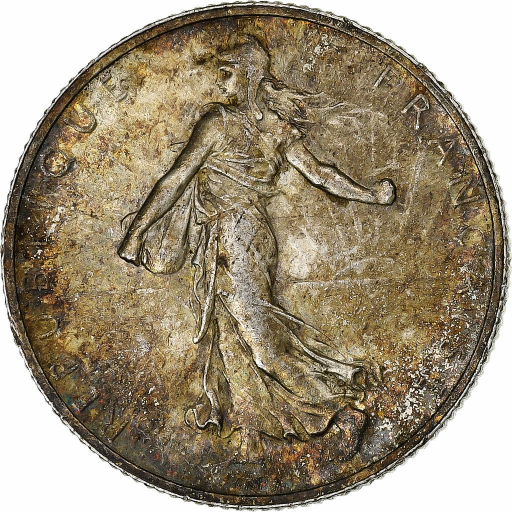 France, 2 Francs, Semeuse, 1919, Paris, Silver, MS(63), Gadoury:532, KM:845.1