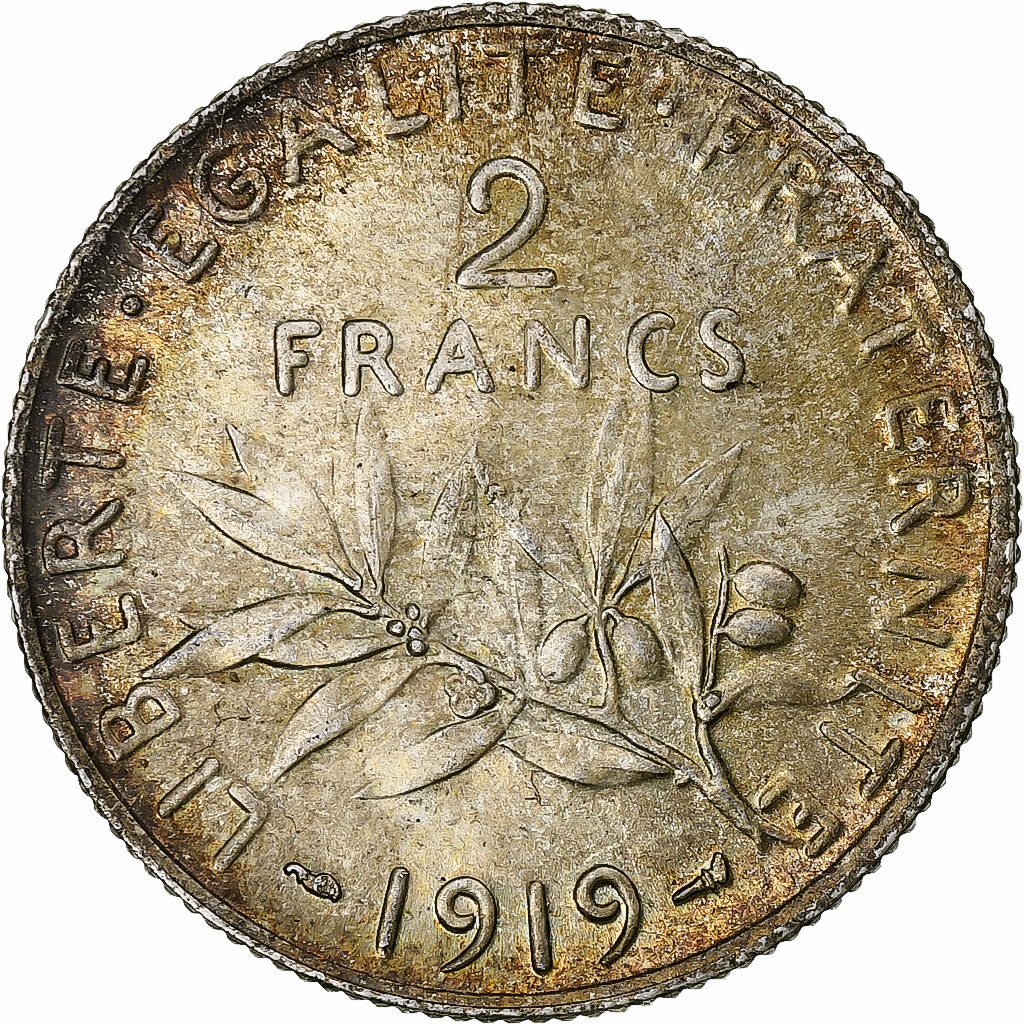 Francia, 2 Francs, Semeuse, 1919, Paris, Argento, SPL, Gadoury:532, KM:845.1