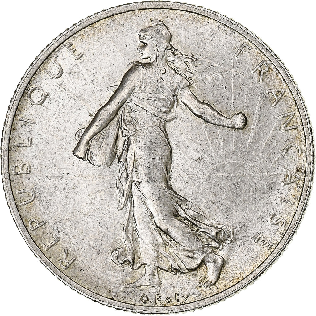 Frankrijk, 2 Francs, Semeuse, 1919, Paris, Zilver, PR+, Gadoury:532, KM:845.1