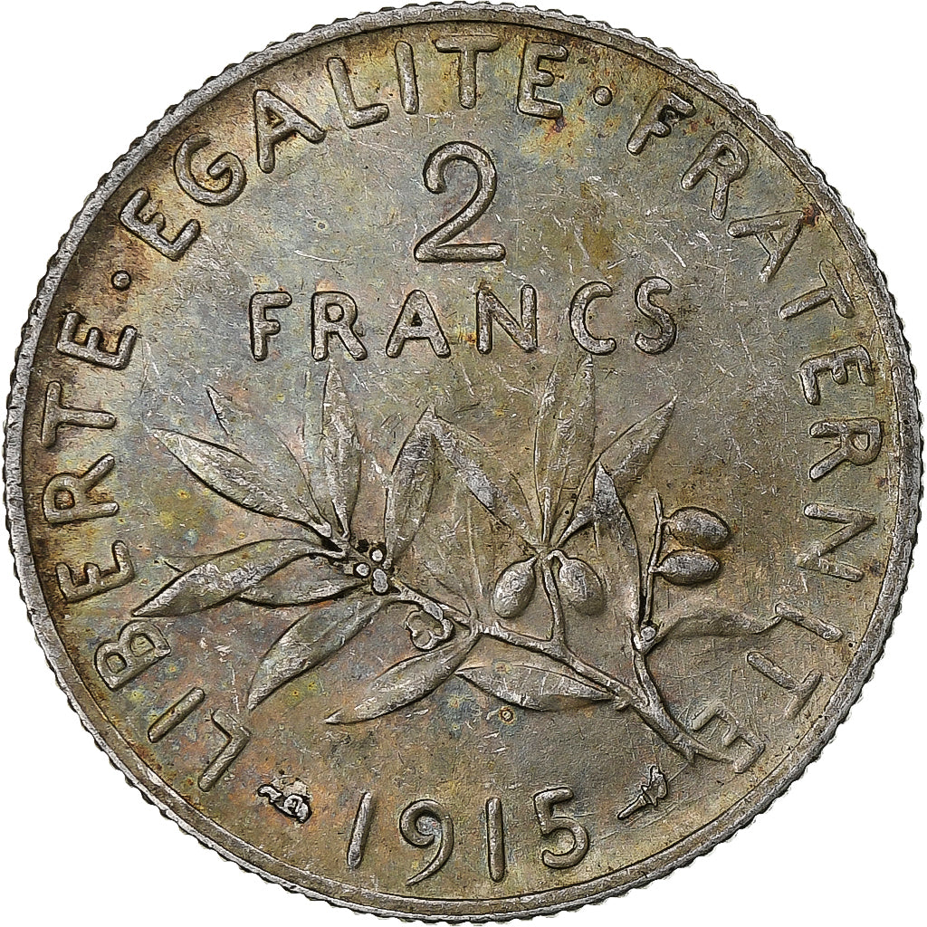 Francia, 2 Francs, Semeuse, 1915, Paris, Argento, SPL-, Le Franc:F.266, KM:845.1