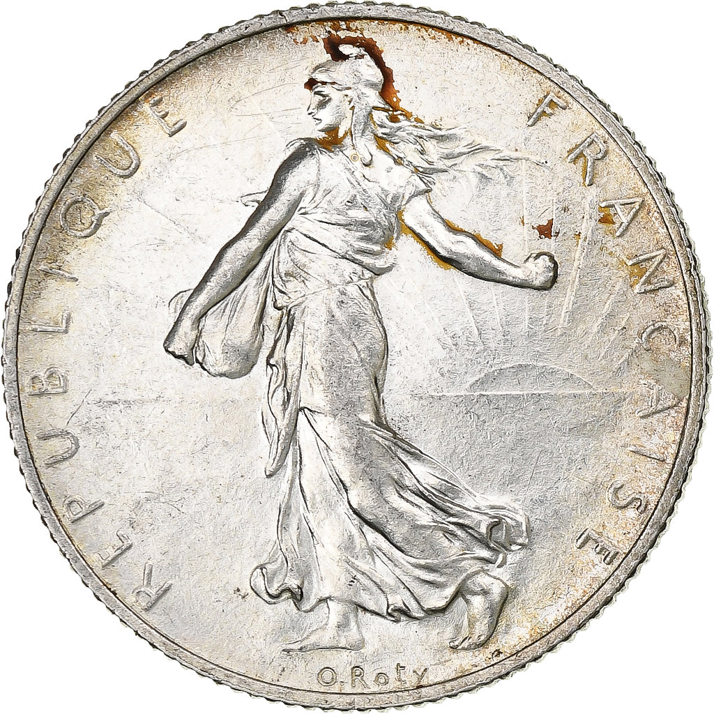 Francja, 2 Francs, Semeuse, 1915, Paris, Srebro, AU(55-58), Le Franc:F.266