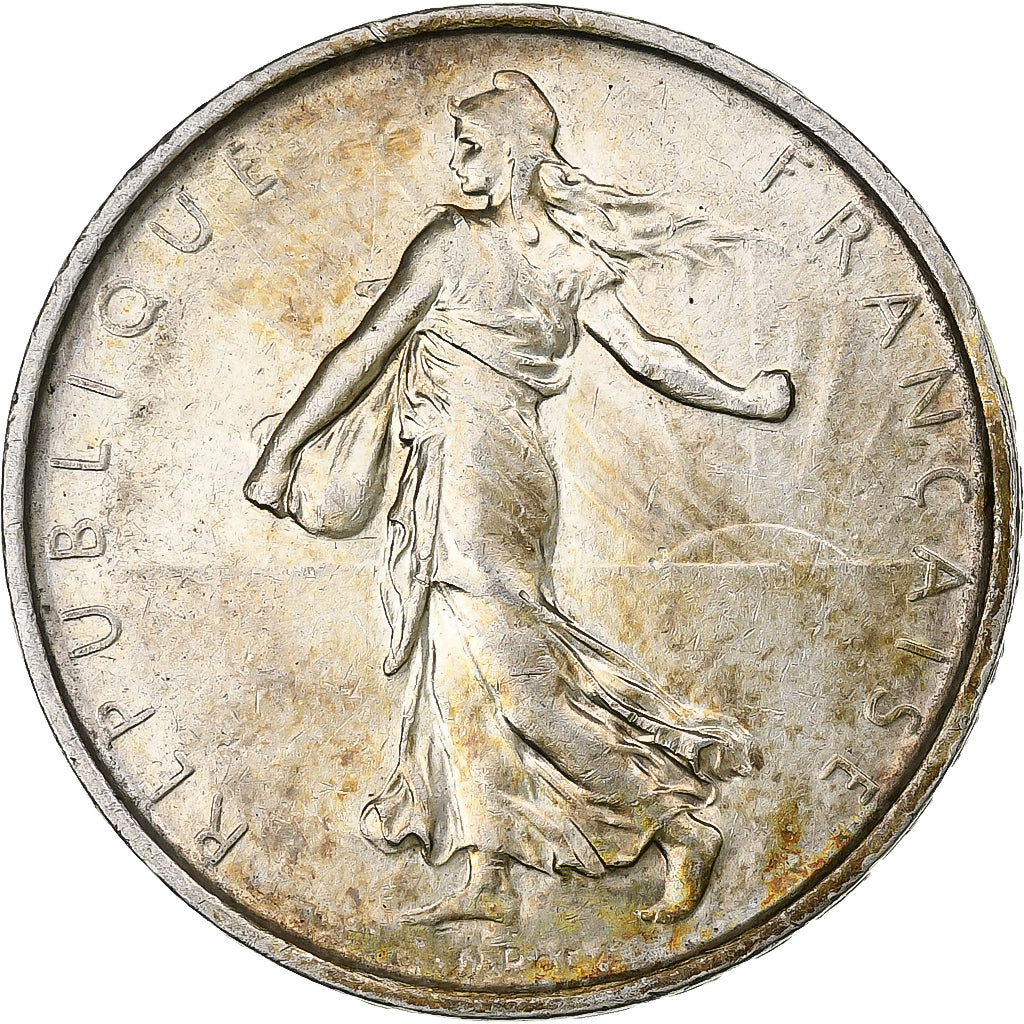 Francja, 5 Francs, Semeuse, 1969, Paris, Srebro, MS(63), Gadoury:770, KM:926