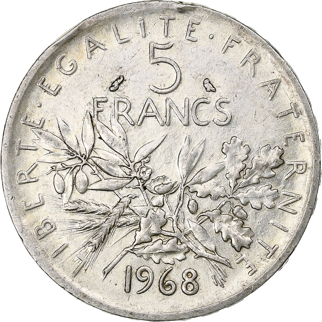 France, 5 Francs, Semeuse, 1968, Paris, Argent, SPL, Gadoury:770, KM:926
