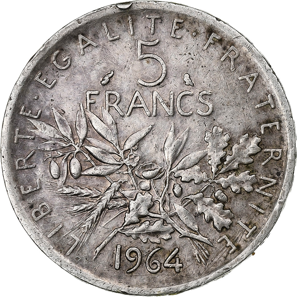 Francia, 5 Francs, Semeuse, 1964, Paris, Plata, MBC, Gadoury:770, KM:926