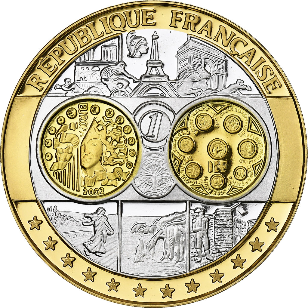 France, Medal, L'Europe, 2002, Silver, République Française, MS(65-70)