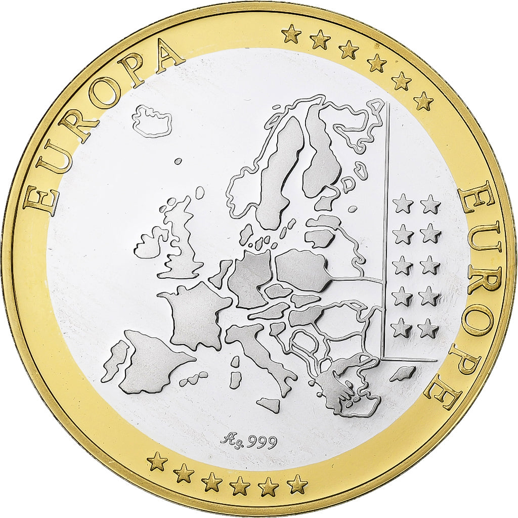 France, Medal, L'Europe, 2002, Silver, République Française, MS(65-70)