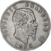 Itália, Vittorio Emanuele II, 5 Lire, 1873, Milan, Prata, VF(30-35), KM:8.3