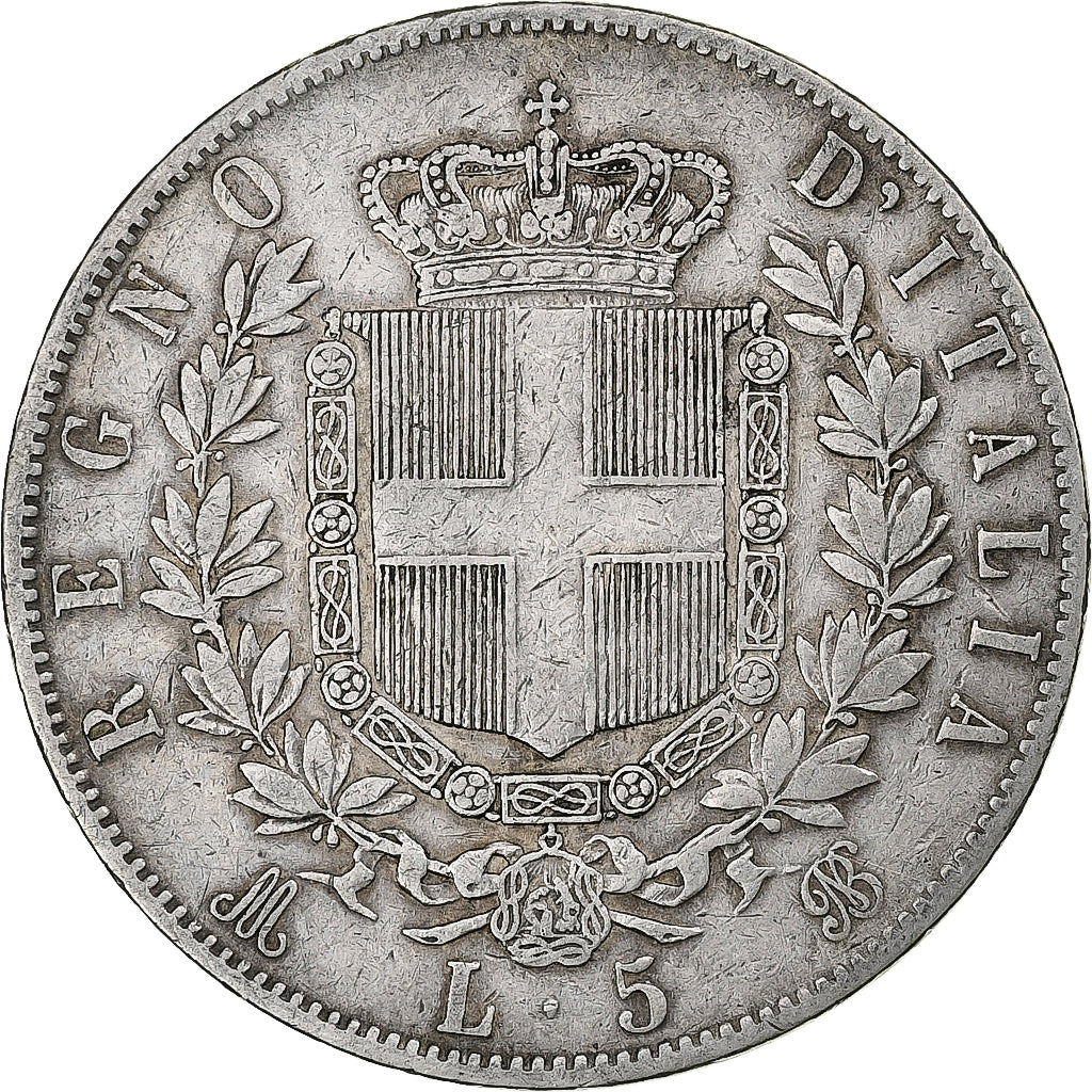Italy, Vittorio Emanuele II, 5 Lire, 1873, Milan, Silver, VF(30-35), KM:8.3