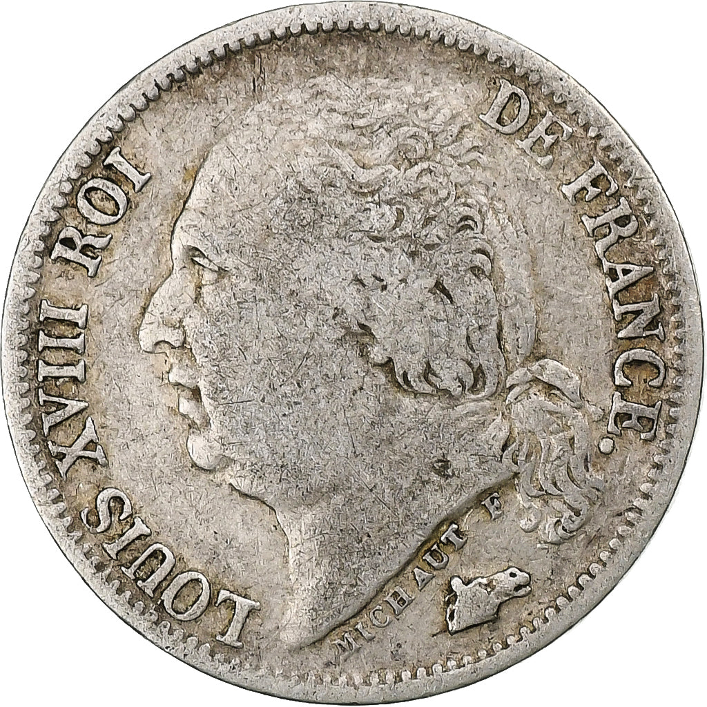 Frankreich, Louis XVIII, 1/2 Franc, Louis XVIII, 1824, Paris, Silber, SS