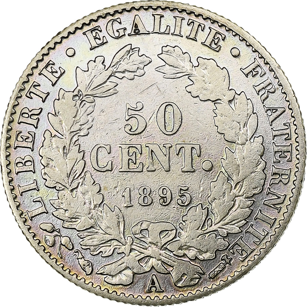France, 50 Centimes, Cérès, 1895, Paris, Argent, SUP, Gadoury:419a, KM:834.1