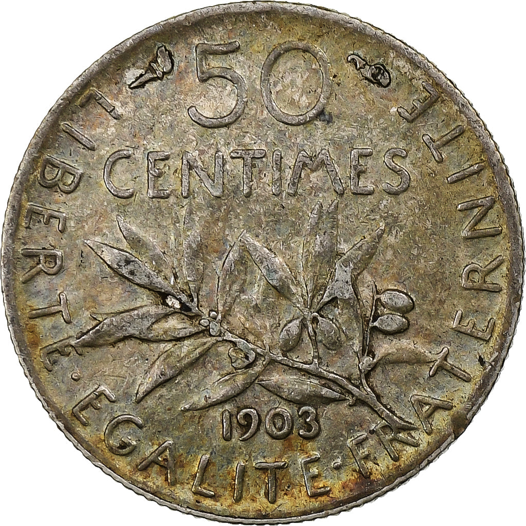 France, 50 Centimes, Semeuse, 1903, Paris, Argent, TTB, Gadoury:420, KM:854