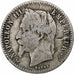 Francia, Napoleon III, 50 Centimes, 1864, Bordeaux, Plata, BC+, Gadoury:417