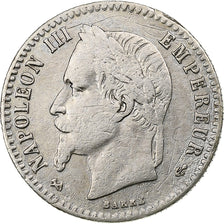 France, Napoleon III, 50 Centimes, 1867, Bordeaux, Silver, VF(20-25)