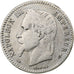 Francja, Napoleon III, 50 Centimes, 1867, Bordeaux, Srebro, VF(20-25)