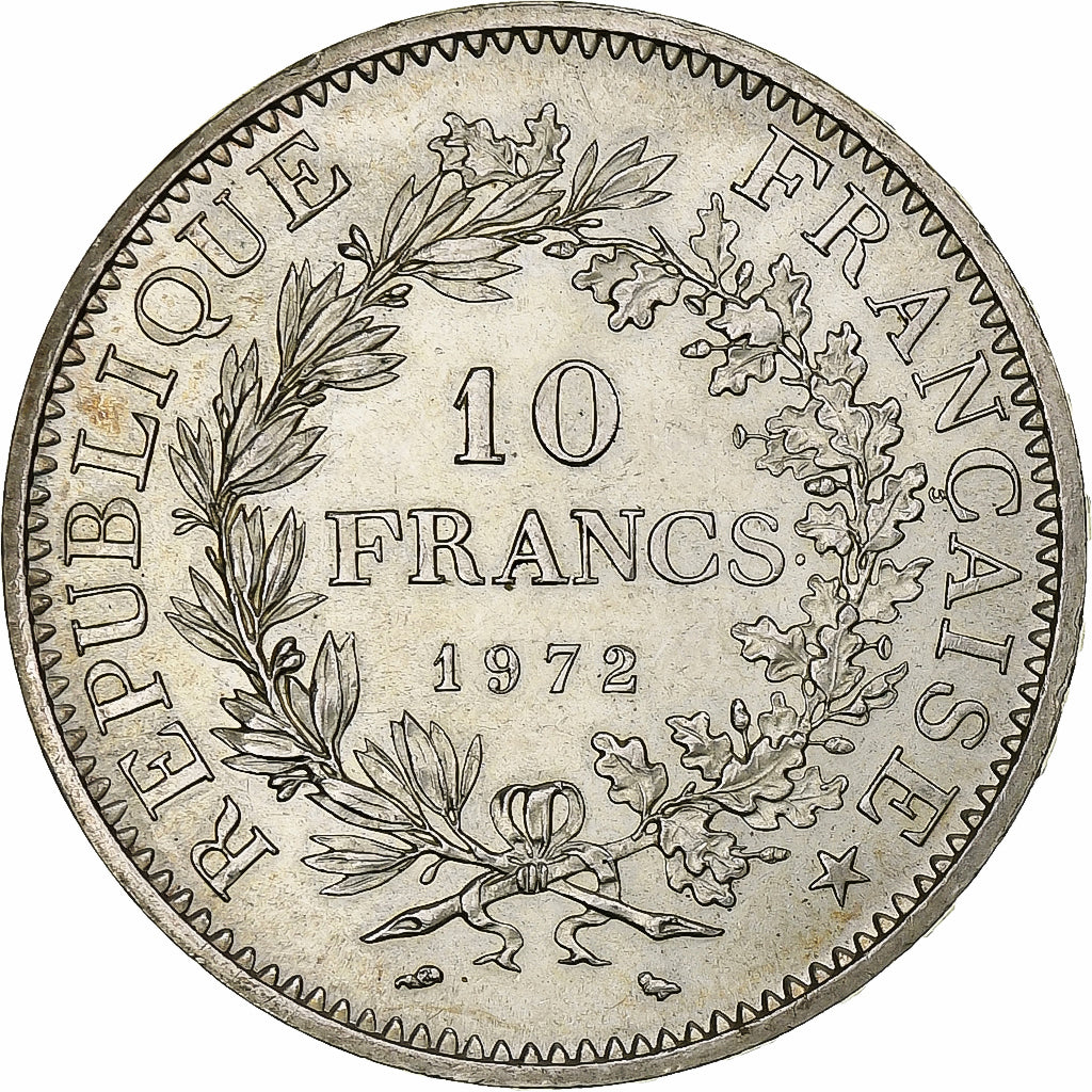 France, 10 Francs, Hercule, 1972, Paris, Silver, MS(60-62), Gadoury:813, KM:932