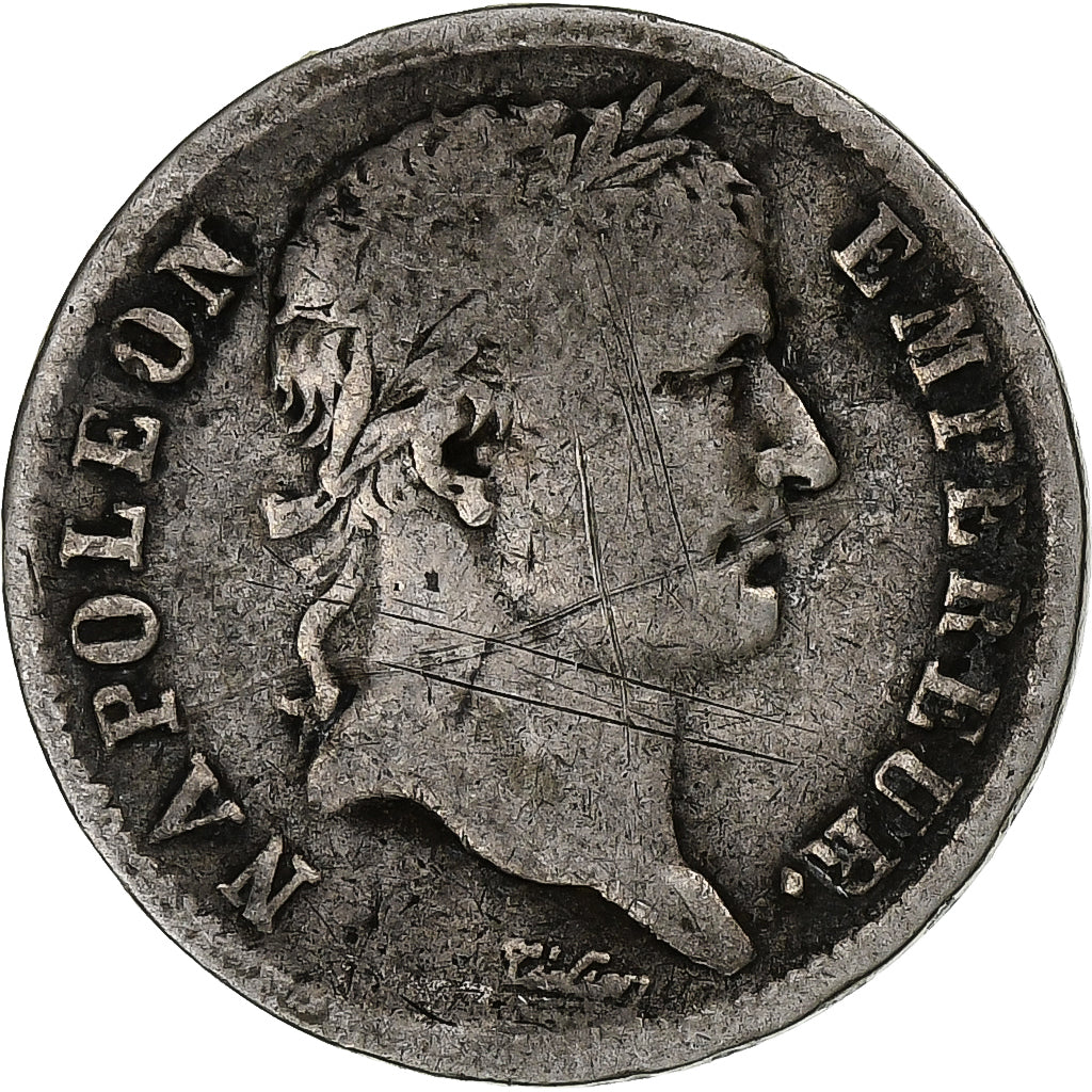 Francja, Franc, Napoléon I, 1808, Lyon, Srebro, VF(20-25), Gadoury:446