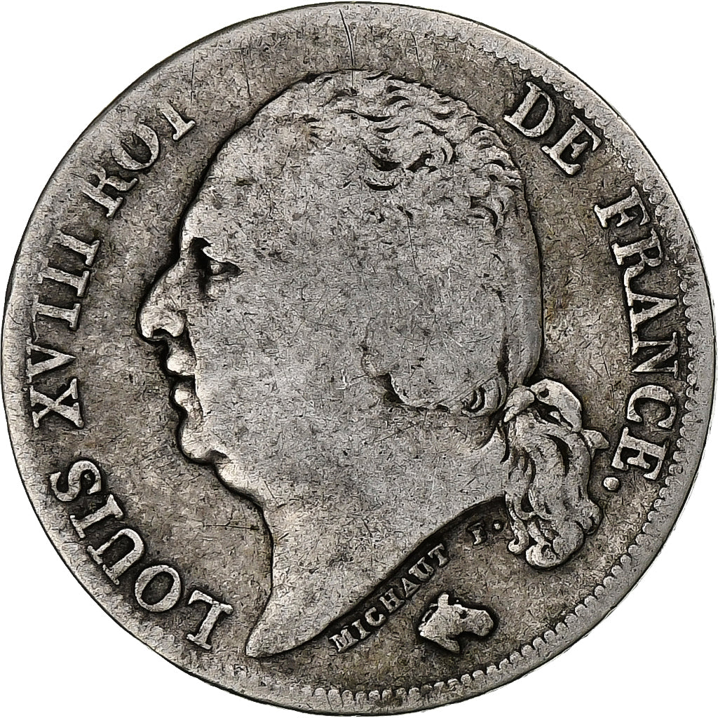 France, Louis XVIII, Franc, Louis XVIII, 1816, Paris, Silver, VF(30-35)