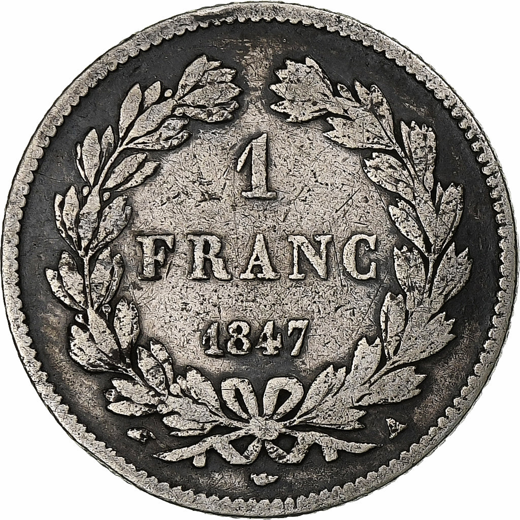 Francja, Franc, Louis-Philippe, 1847, Paris, Srebro, VF(20-25), Gadoury:453