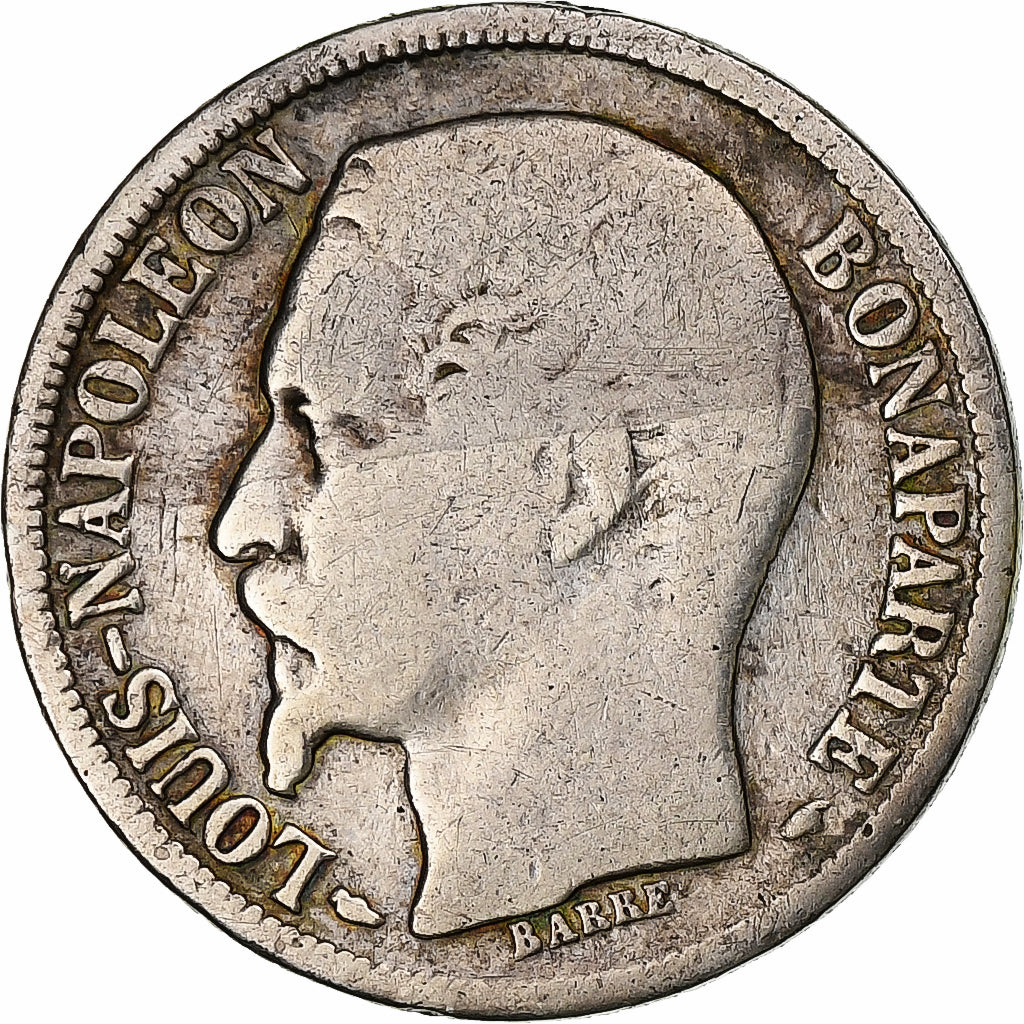 France, Napoleon III, Franc, Napoléon III, 1852, Paris, Silver, VF(20-25)