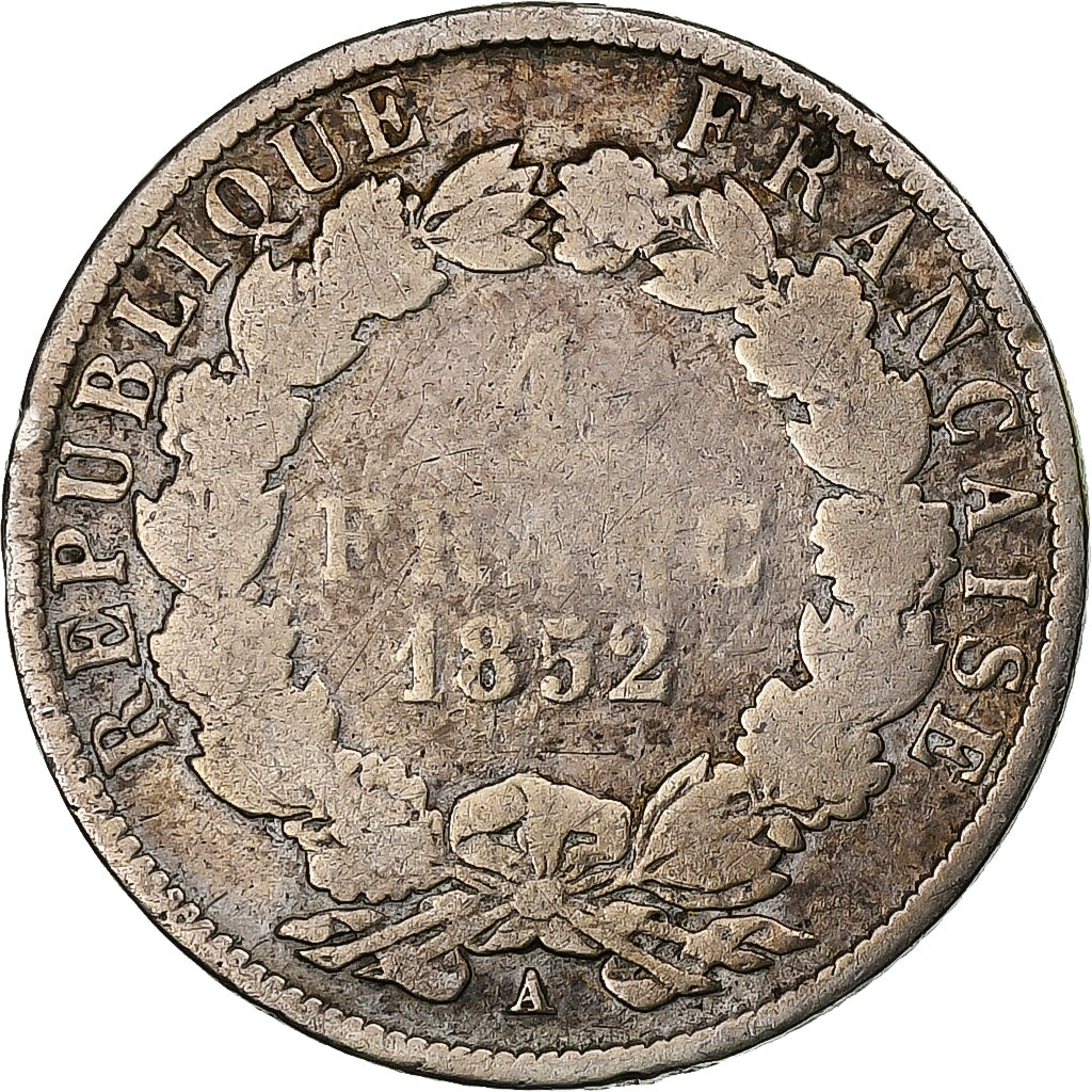 France, Napoleon III, Franc, Napoléon III, 1852, Paris, Silver, VF(20-25)