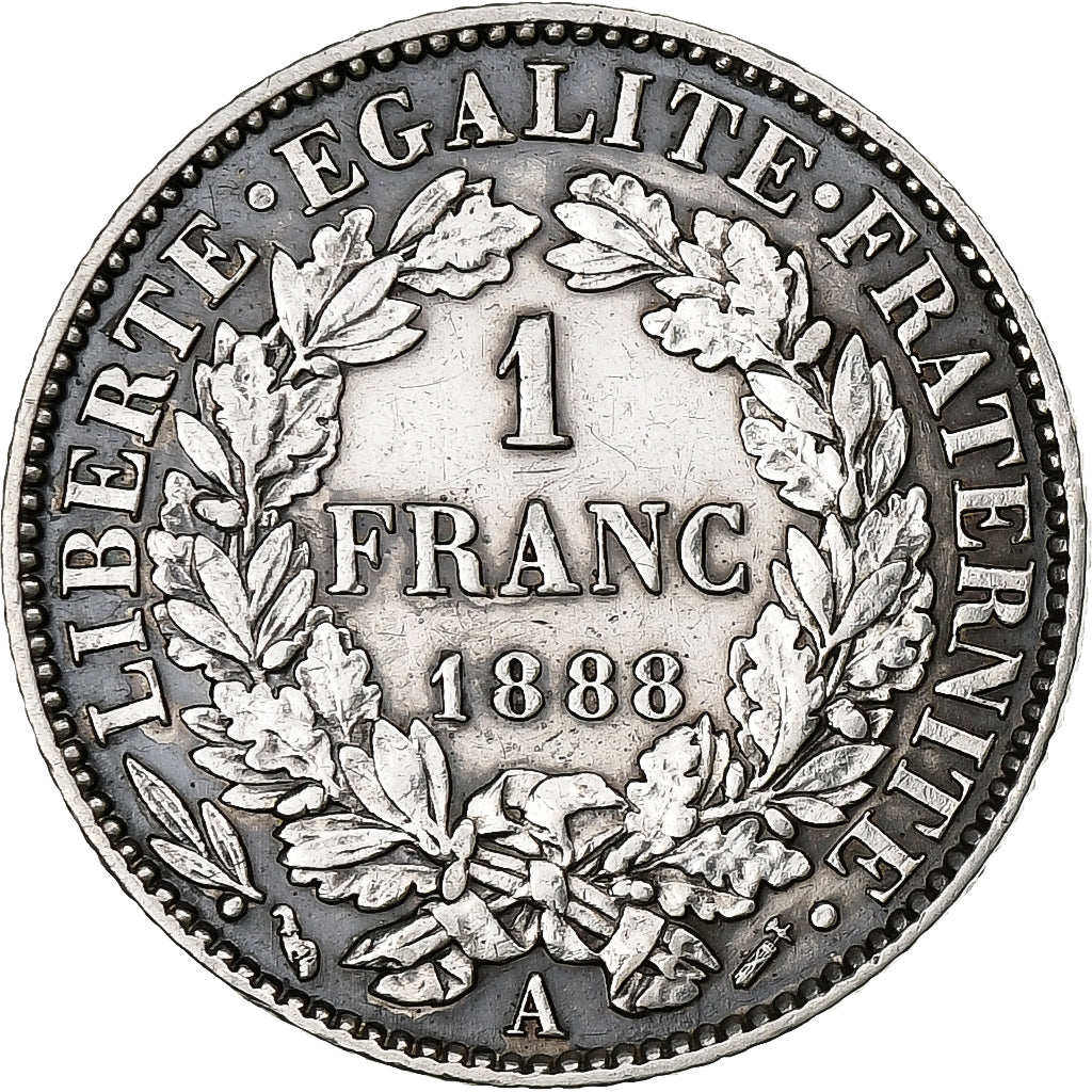 France, Franc, Cérès, 1888, Paris, Silver, AU(55-58), KM:822.1
