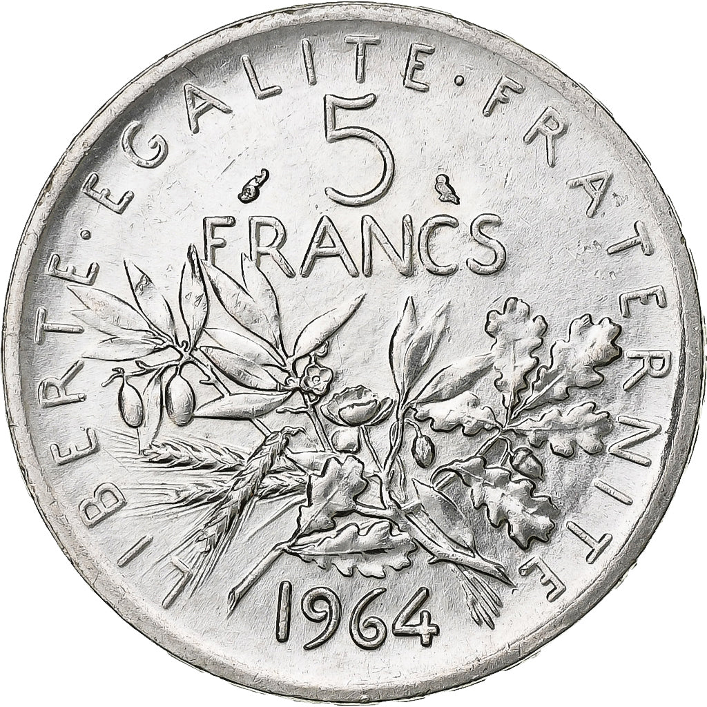 Francia, 5 Francs, Semeuse, 1964, Argento, SPL+, Gadoury:770, KM:926