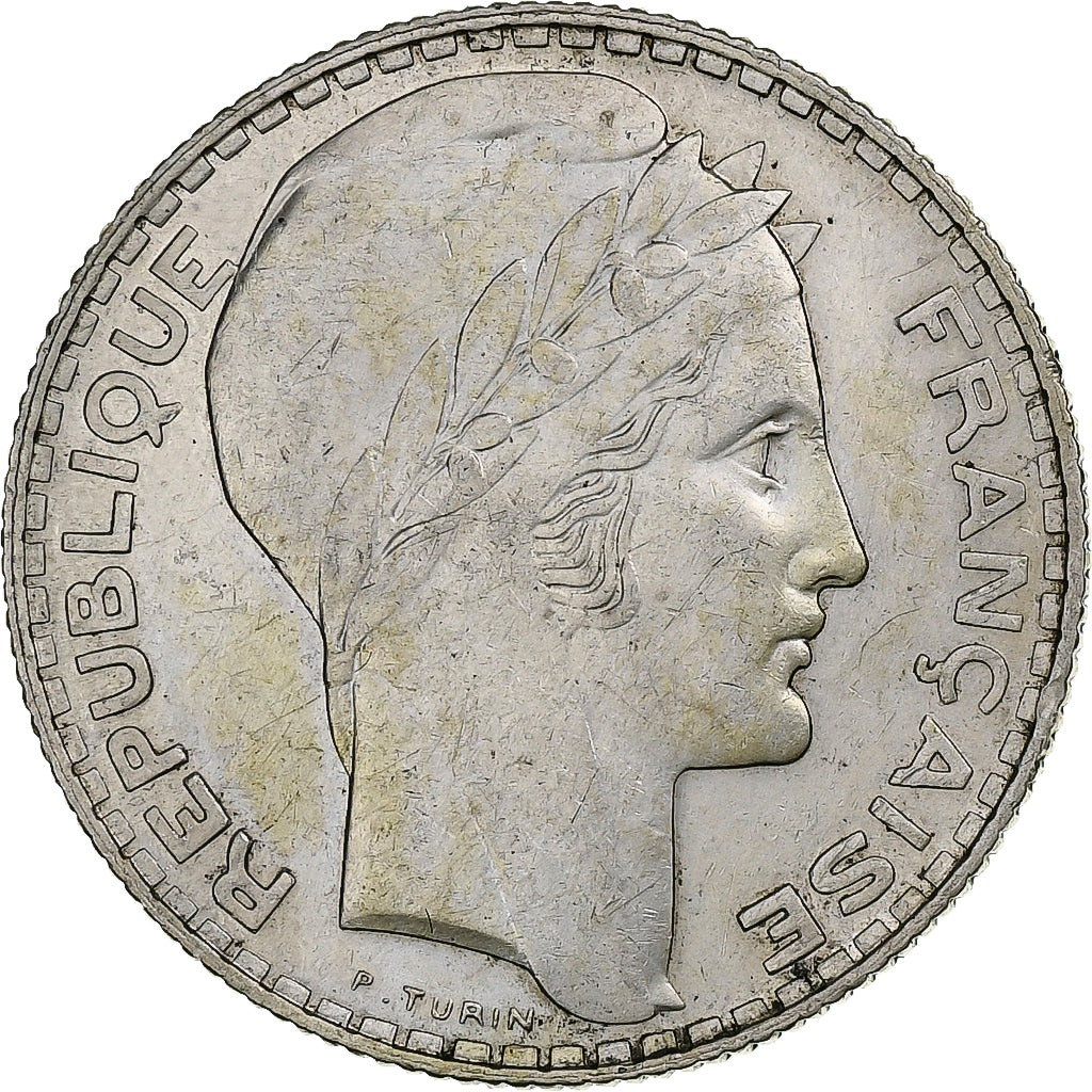 France, 10 Francs, Turin, 1939, Paris, Silver, MS(60-62), Gadoury:801, KM:878