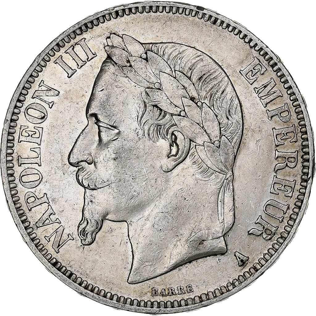 France, Napoleon III, 5 Francs, 1867, Paris, Silver, VF(20-25), KM:799.1