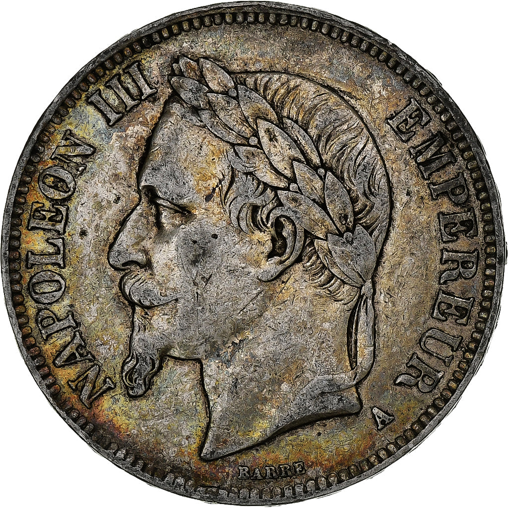 France, Napoleon III, 5 Francs, 1867, Paris, Silver, VF(30-35), KM:799.1