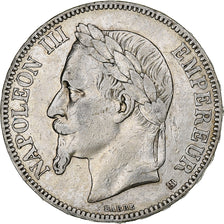 Francia, Napoleon III, 5 Francs, 1867, Strasbourg, Argento, MB+, Gadoury:739